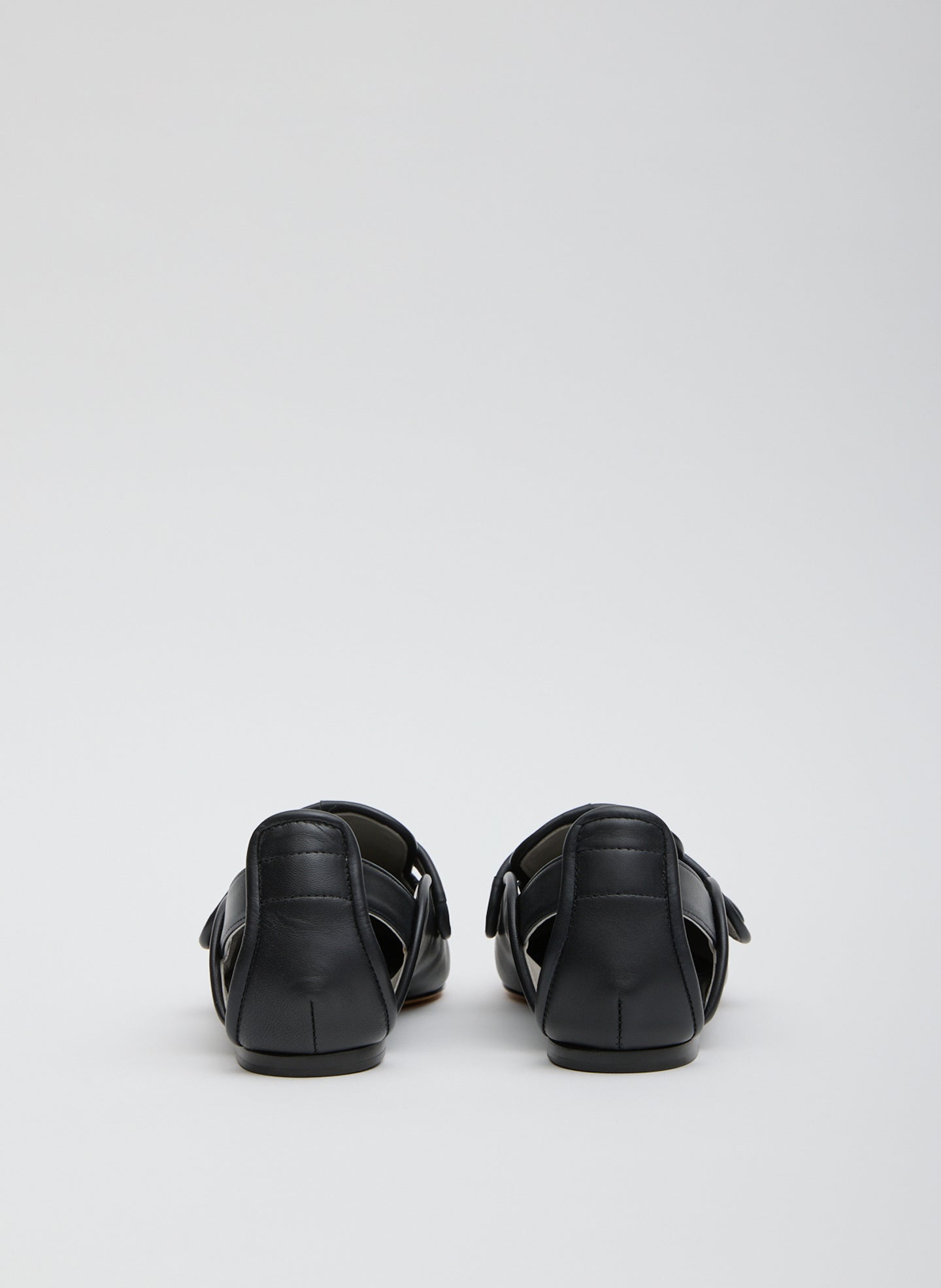 Dark Navy Cozy Rudolph Flat - pointed toe, back view