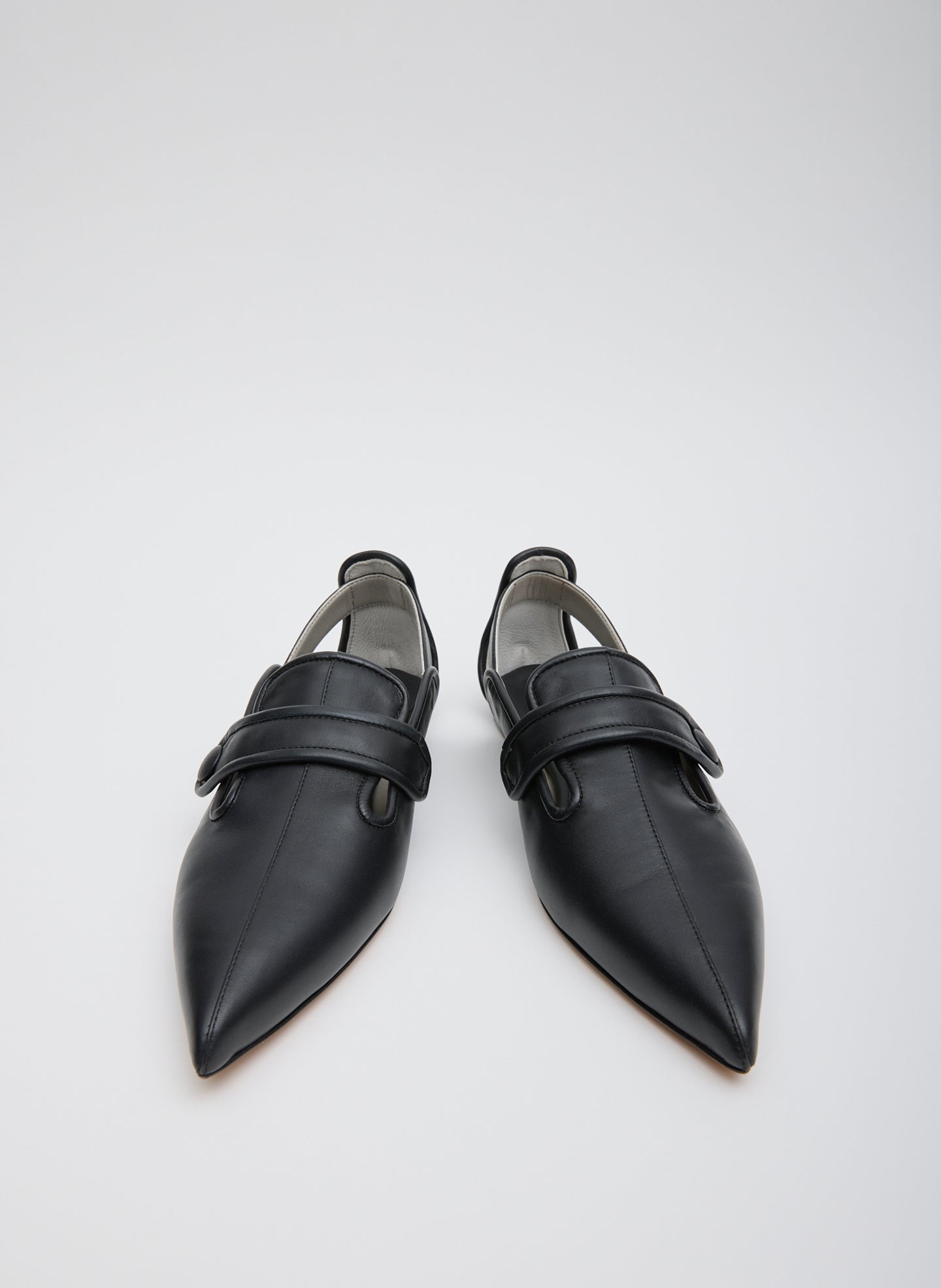 Dark Navy Cozy Rudolph Flat - pointed toe, front view