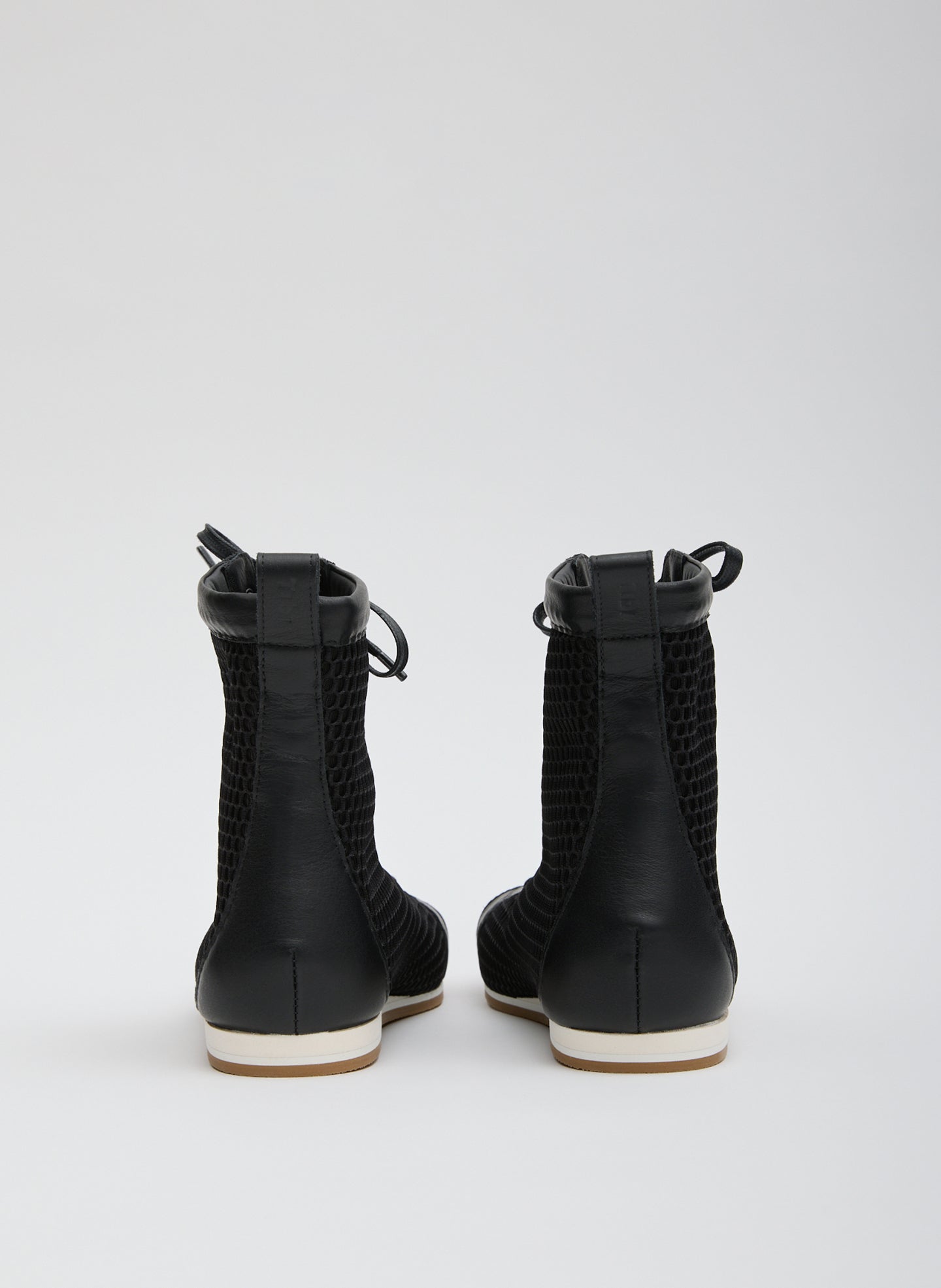 Black Seth Mesh High Top Sneaker - leather sneaker, back view