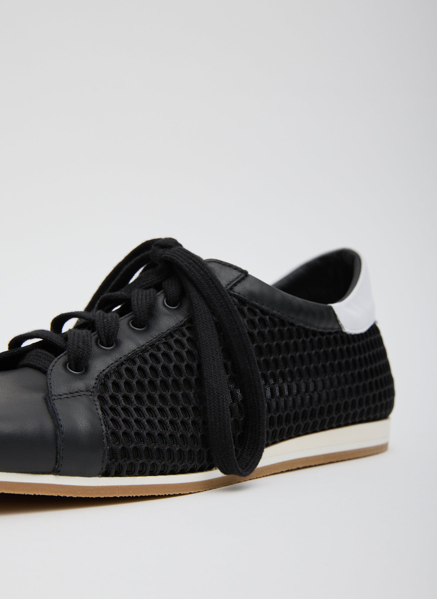 Black Seth Mesh Sneaker - closeup of mesh detail