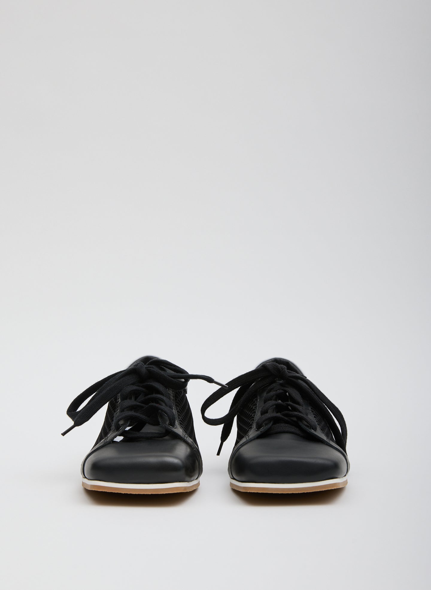 Black Seth Mesh Sneaker - leather sneakers, front view