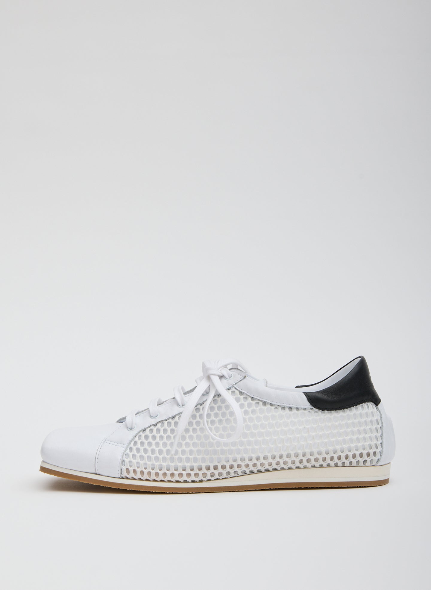 Seth Mesh Sneaker - White Seth Mesh Sneaker - leather sneakers, side view