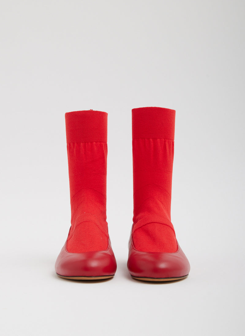 Borg Sock Shoe Red-4