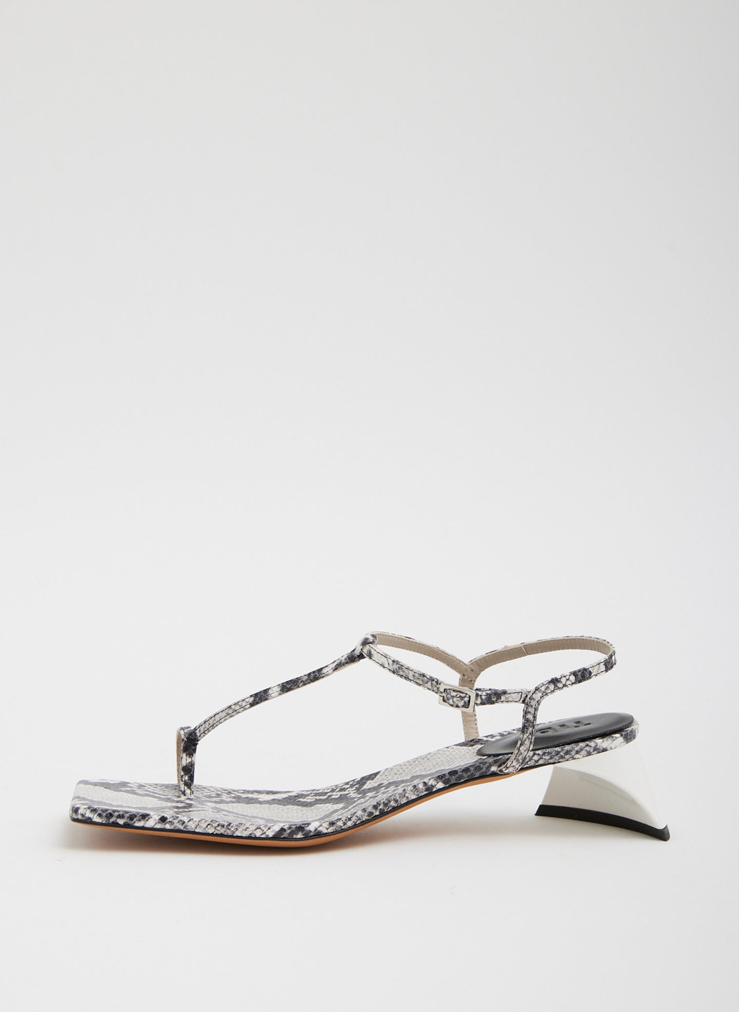 Georgia Embossed Snake Sandal - Grey Embossed Snake-1