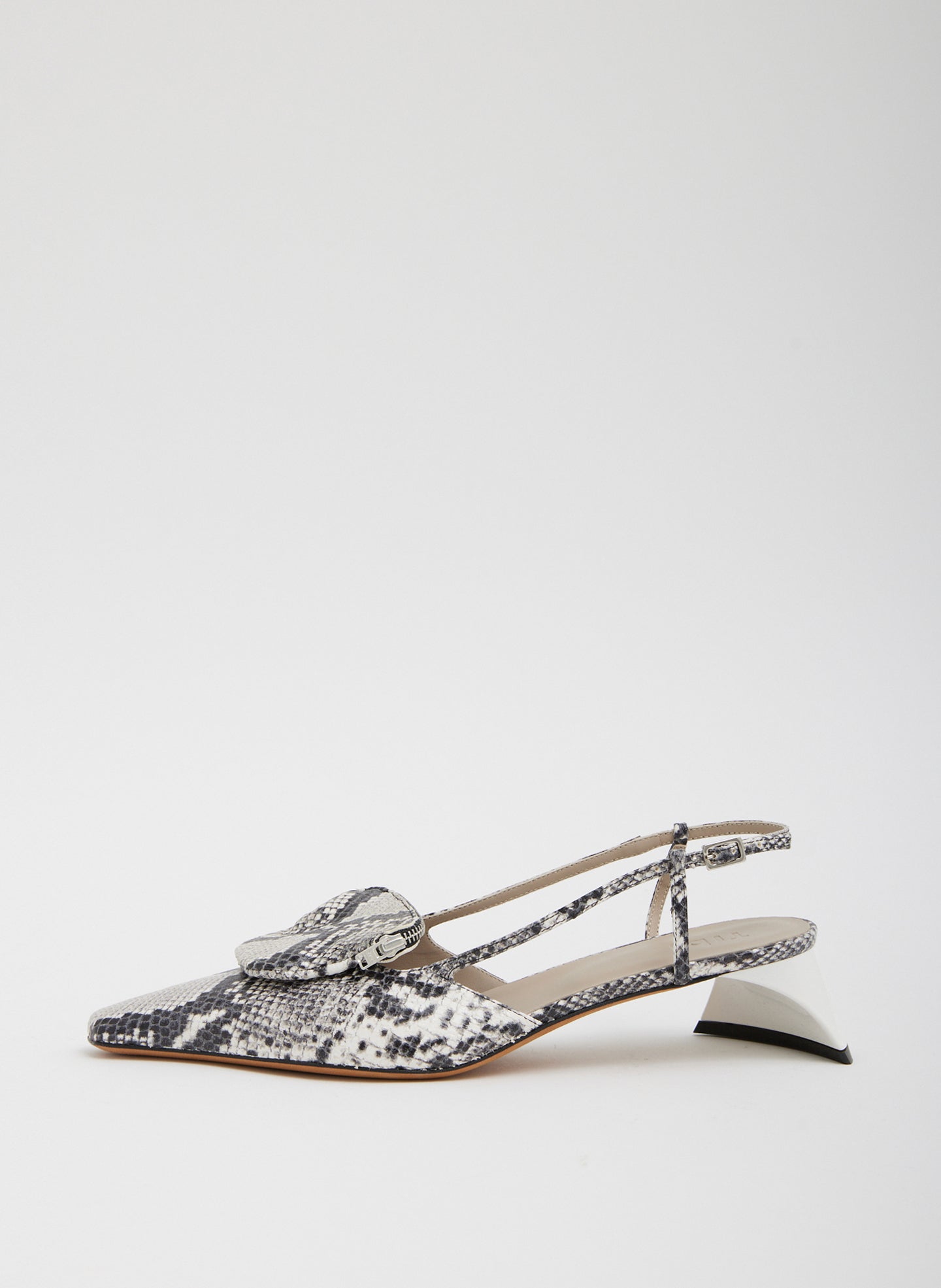 Victor Embossed Snake Slingback - Grey Embossed Snake-1