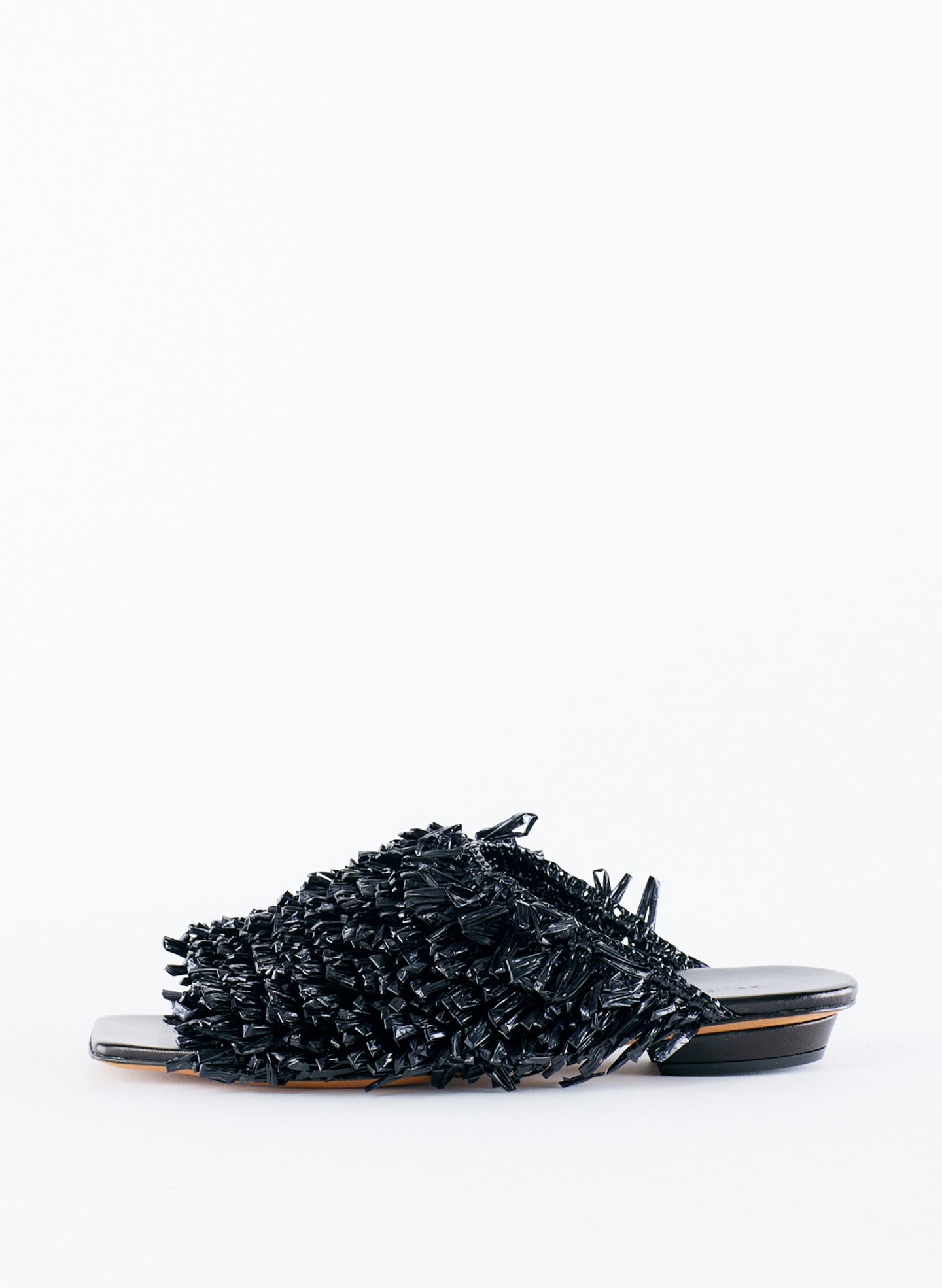 Woodward Raffia Flat - Black-1