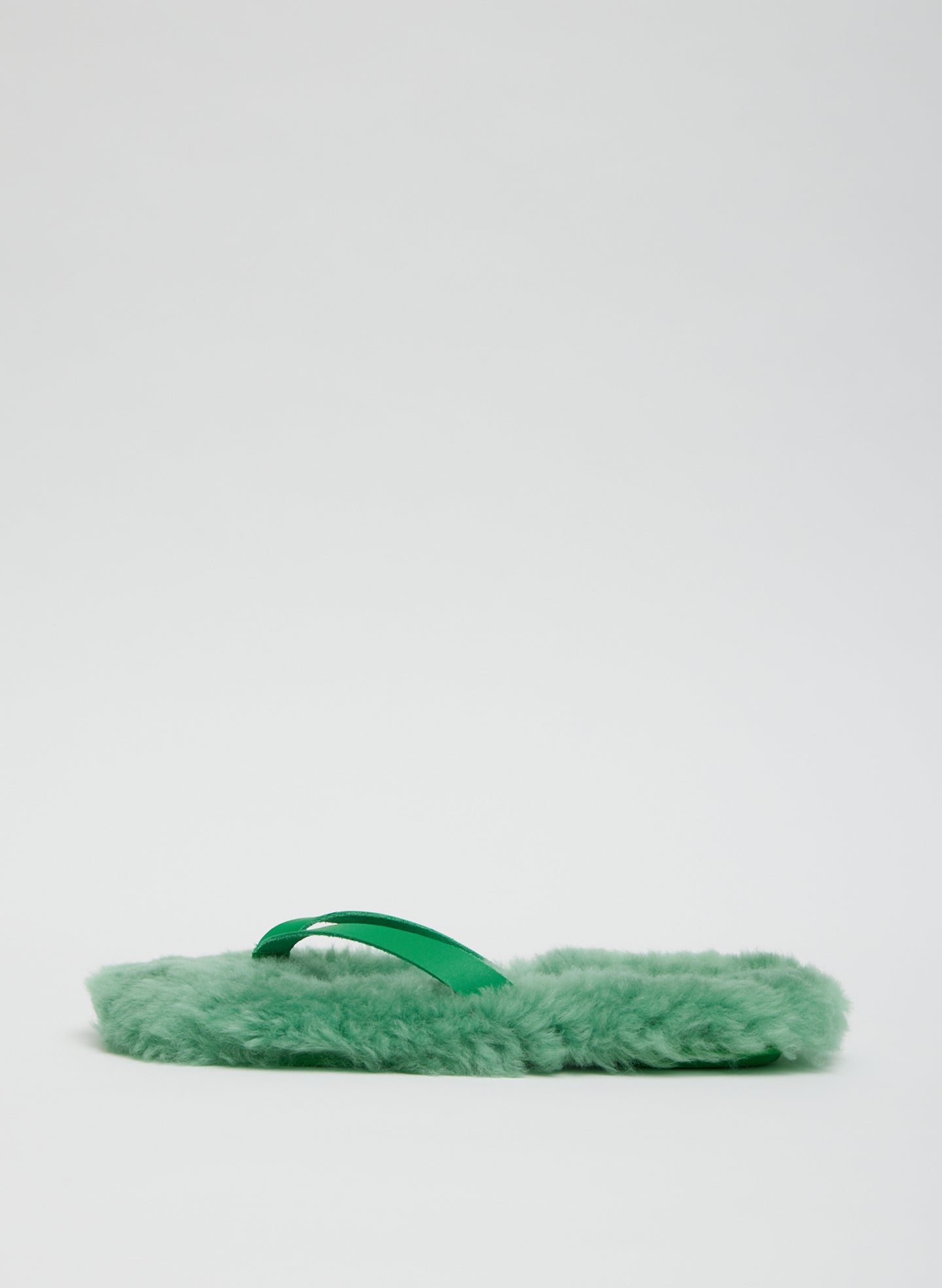 Bryan Shearling Flip Flop - Green-1