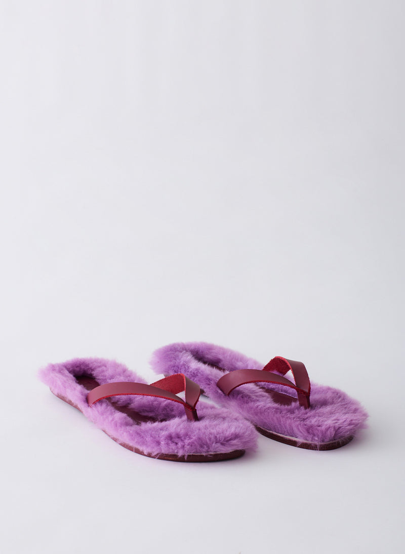 Bryan Shearling Flip Flop Lavender-3