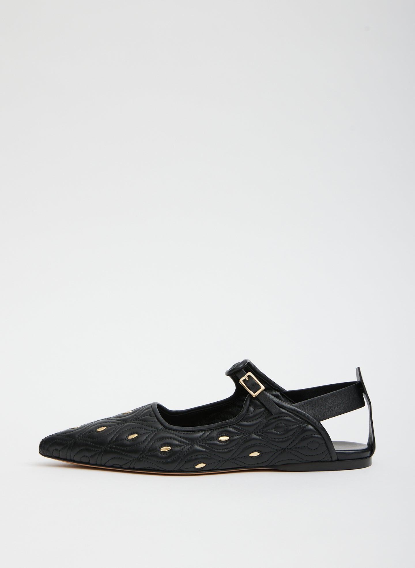 Rudolph Studded Flat - Black/Gold-1