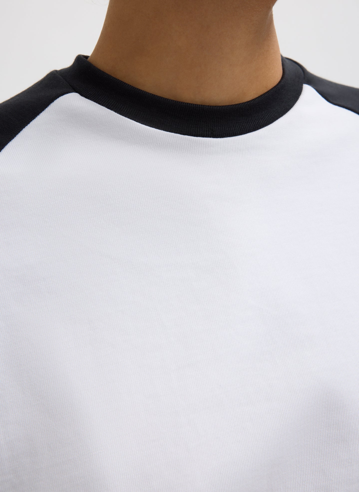Perfect Sculpted Baseball T-Shirt - closeup of neckline