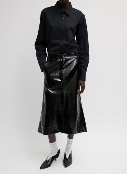 未使用 Bibiy. SCARLETT SKIRT BLACK Faux Patent Leather Sculpted Silke Skirt – Tibi Official