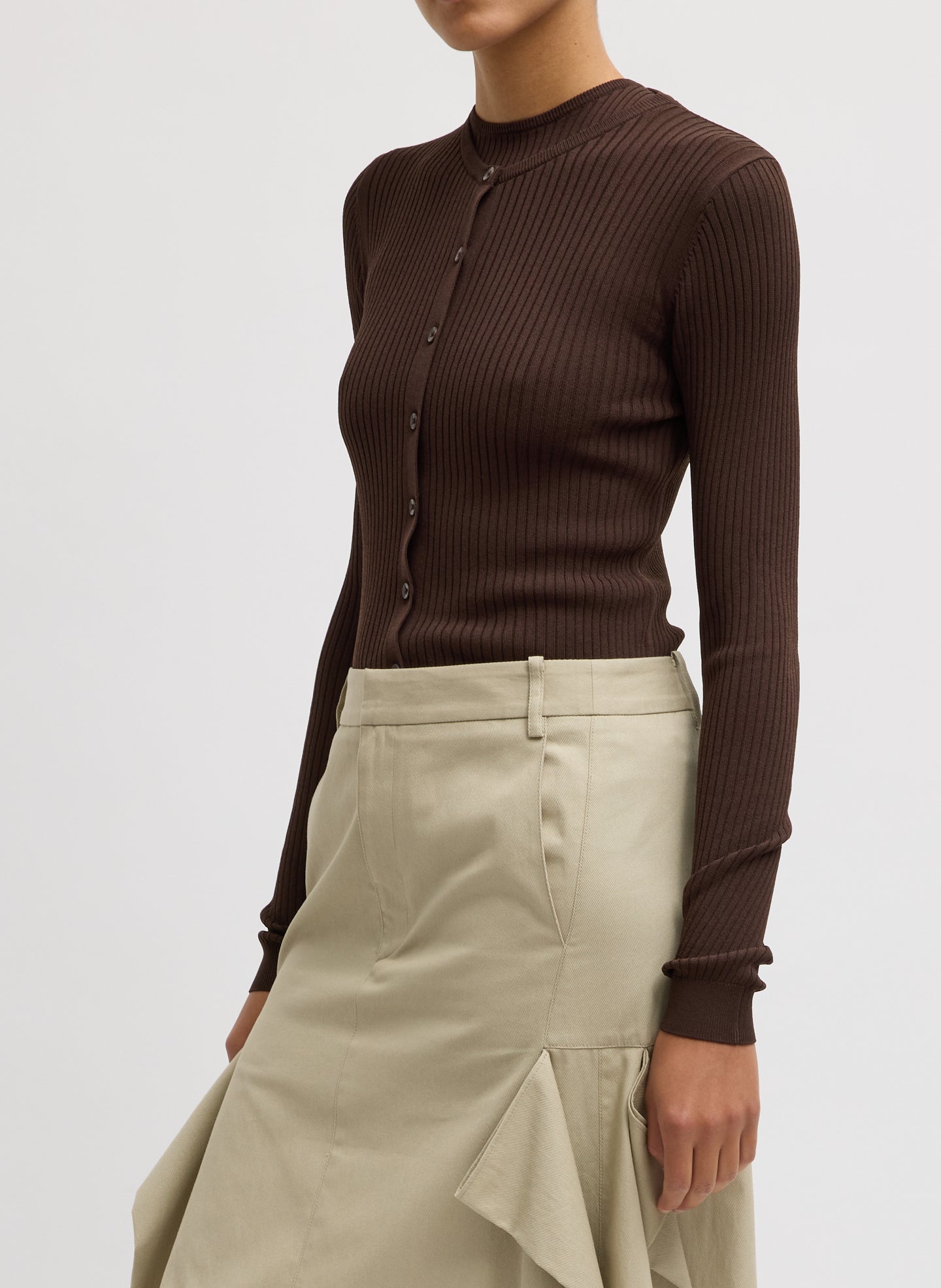tibi ティビ　ニット Ribbed Sweater Slim Cardigan – Tibi Official