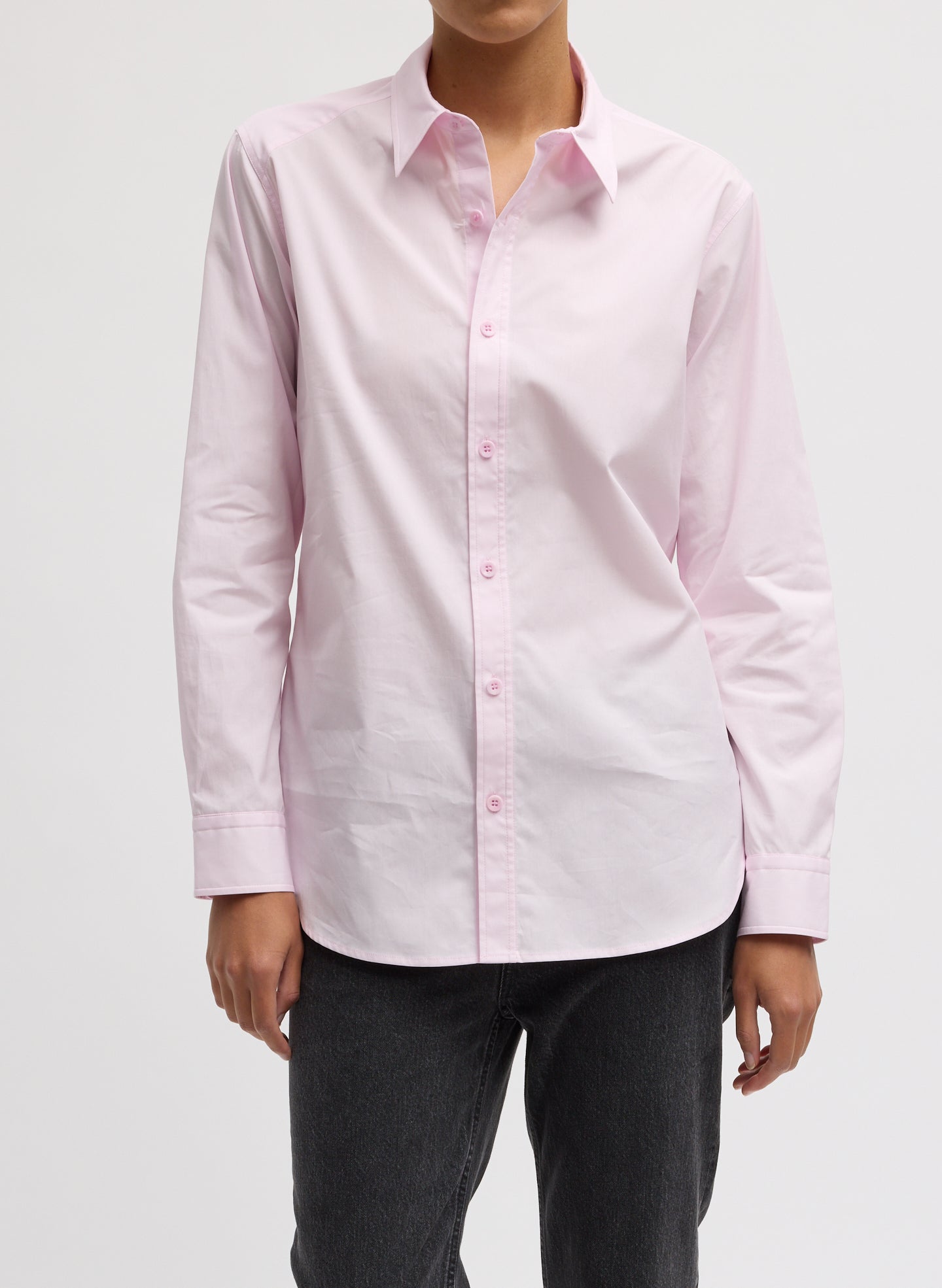 Pink Charlie Men's Slim Shirt - long sleeve button down shirt, front view on model