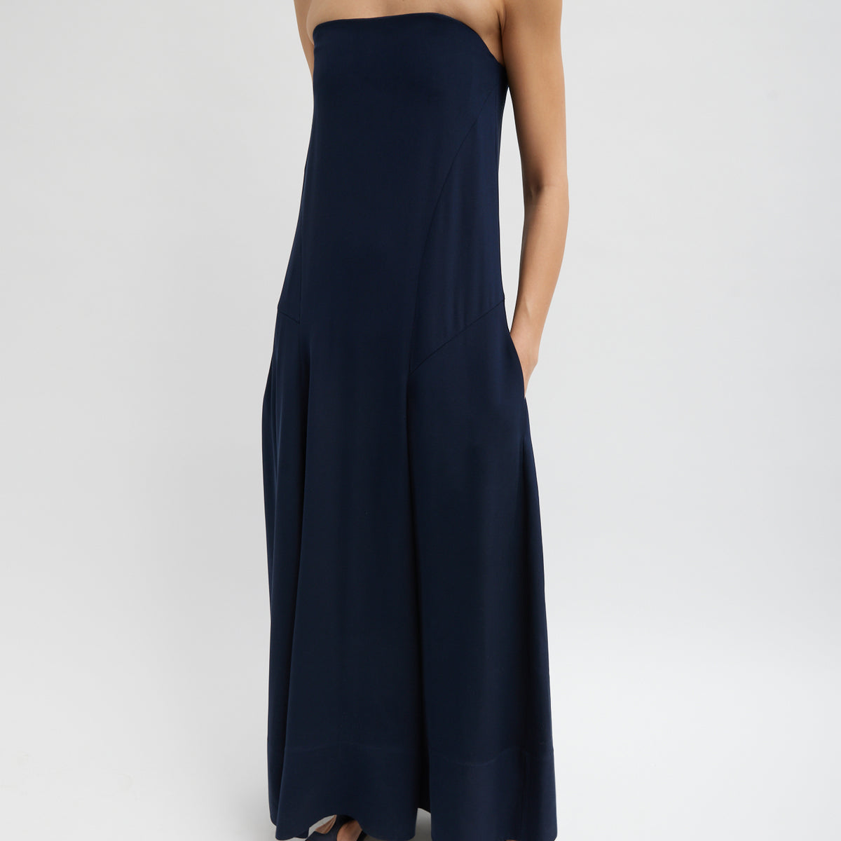 4-Ply Silk Strapless Sculpted Dress – Tibi Official