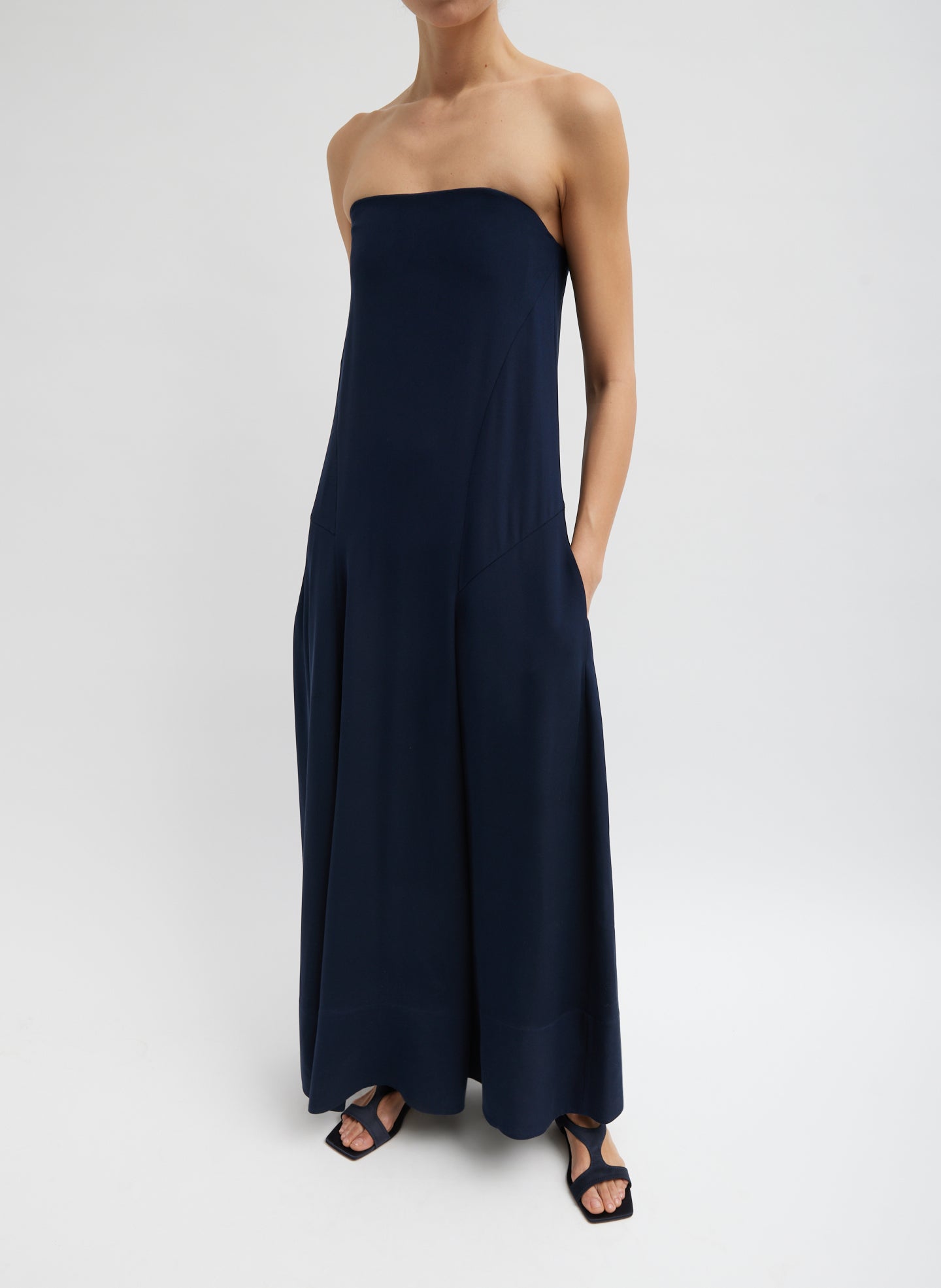 4-Ply Silk Strapless Sculpted Dress Tibi Official 4-Ply Silk Strapless Sculpted Dress Tibi Official