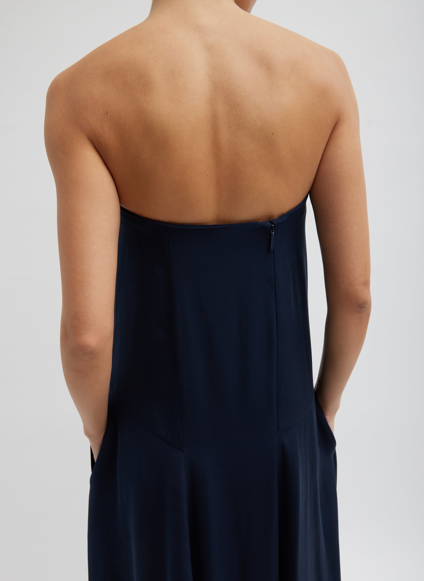 4-Ply Silk Strapless Sculpted Dress Tibi Official 4-Ply Silk Strapless Sculpted Dress Tibi Official