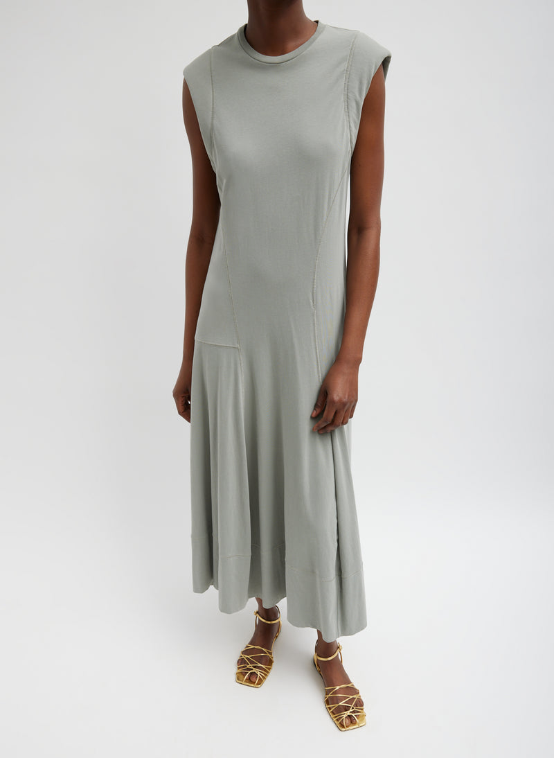 티비 Tibi T-Shirt Sleeveless Dress,Pumice Grey