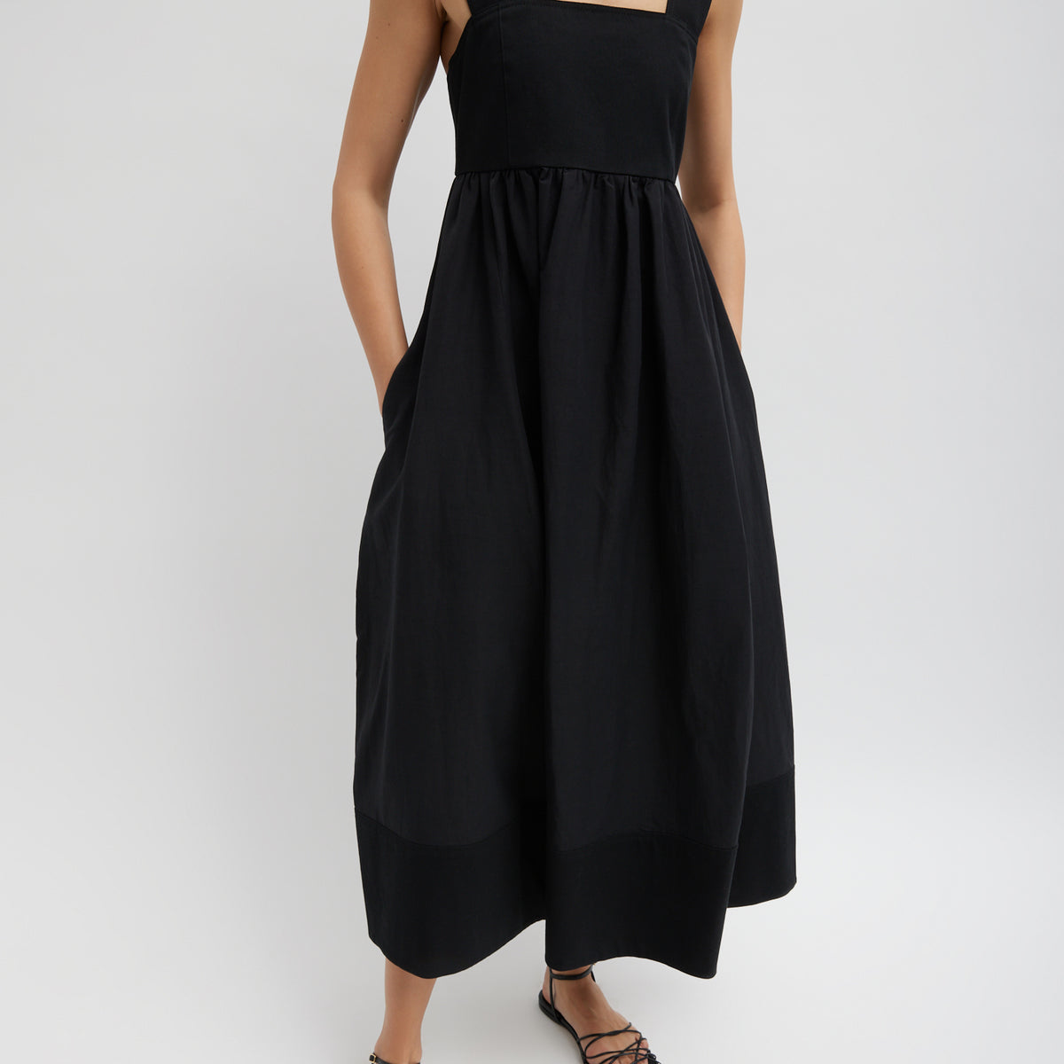 Linen Cotton Voile Sculpted Dress