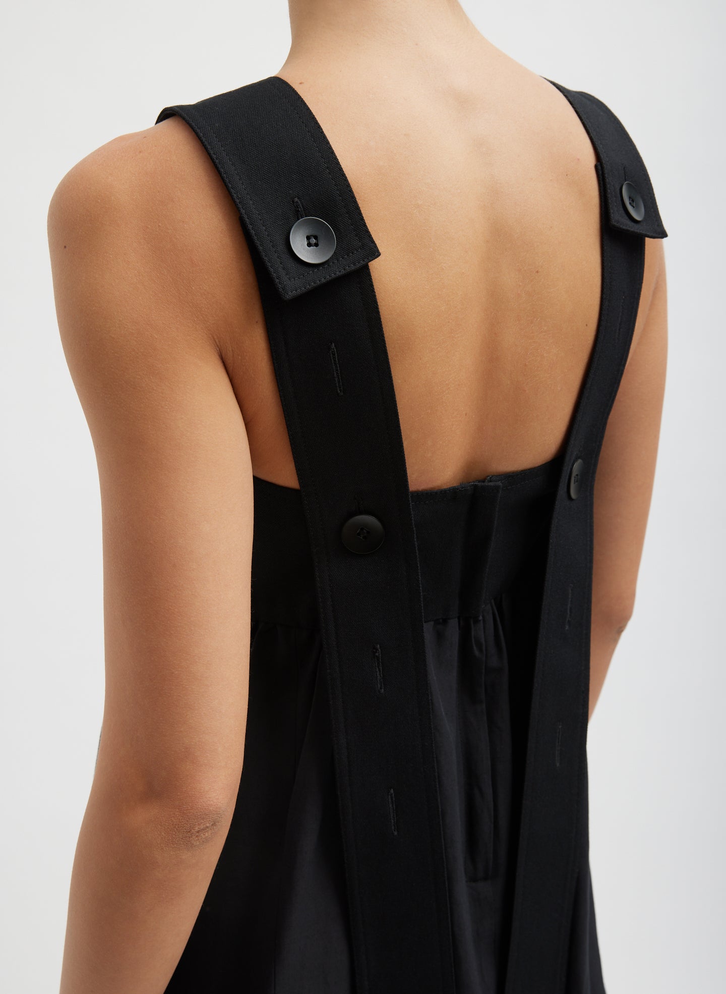 Linen Cotton Voile Sculpted Dress - Black / 00 / S124LV1616 Linen Cotton Voile Sculpted Dress - Black / 00 / S124LV1616