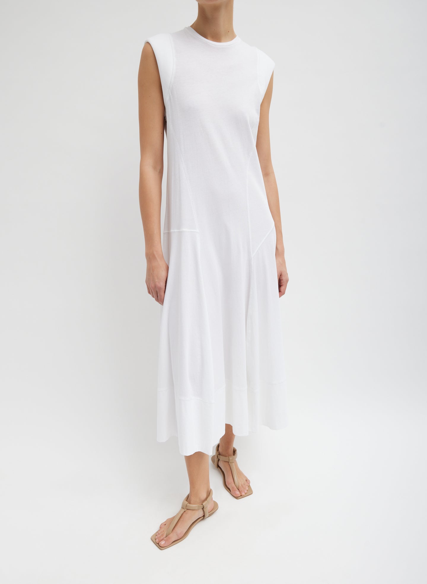 T-Shirt Sleeveless Dress - White-1