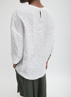 Crinkle Shirting Easy T-Shirt White-4