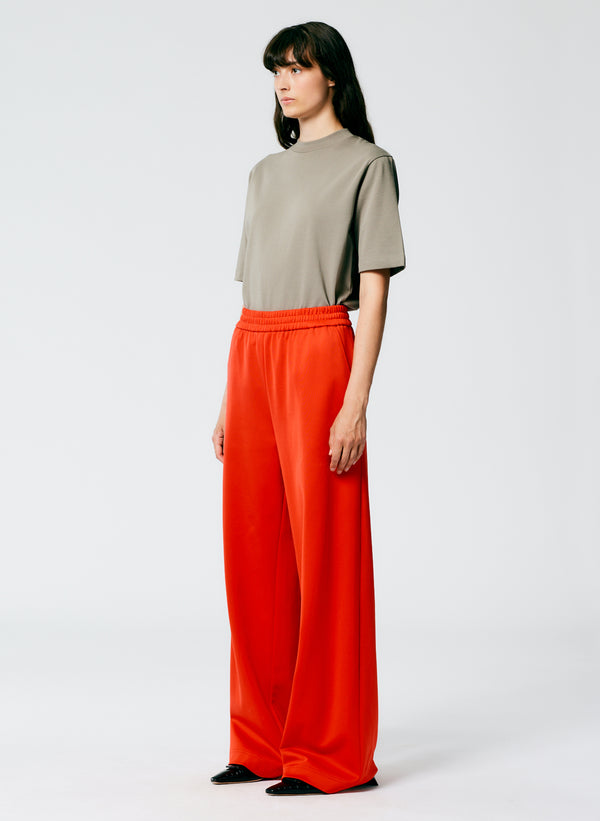 Active Knit Wide Leg Pull On Pant - Red-4