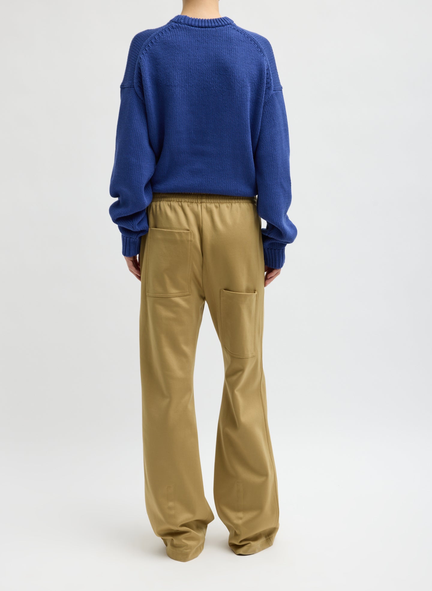 Buff Tan Active Knit Scottie Jogger - back view on model