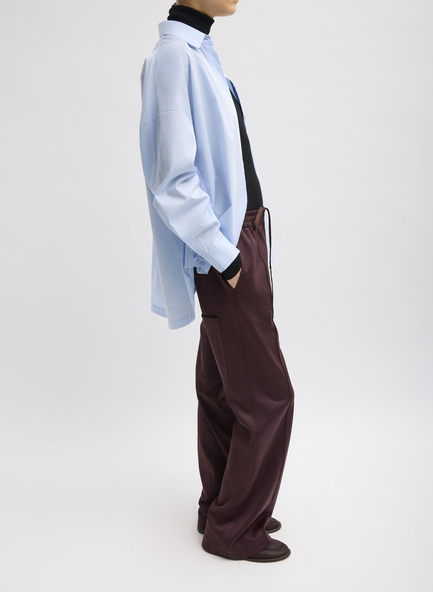 Brown Active Knit Scottie Jogger - full look, side view on model