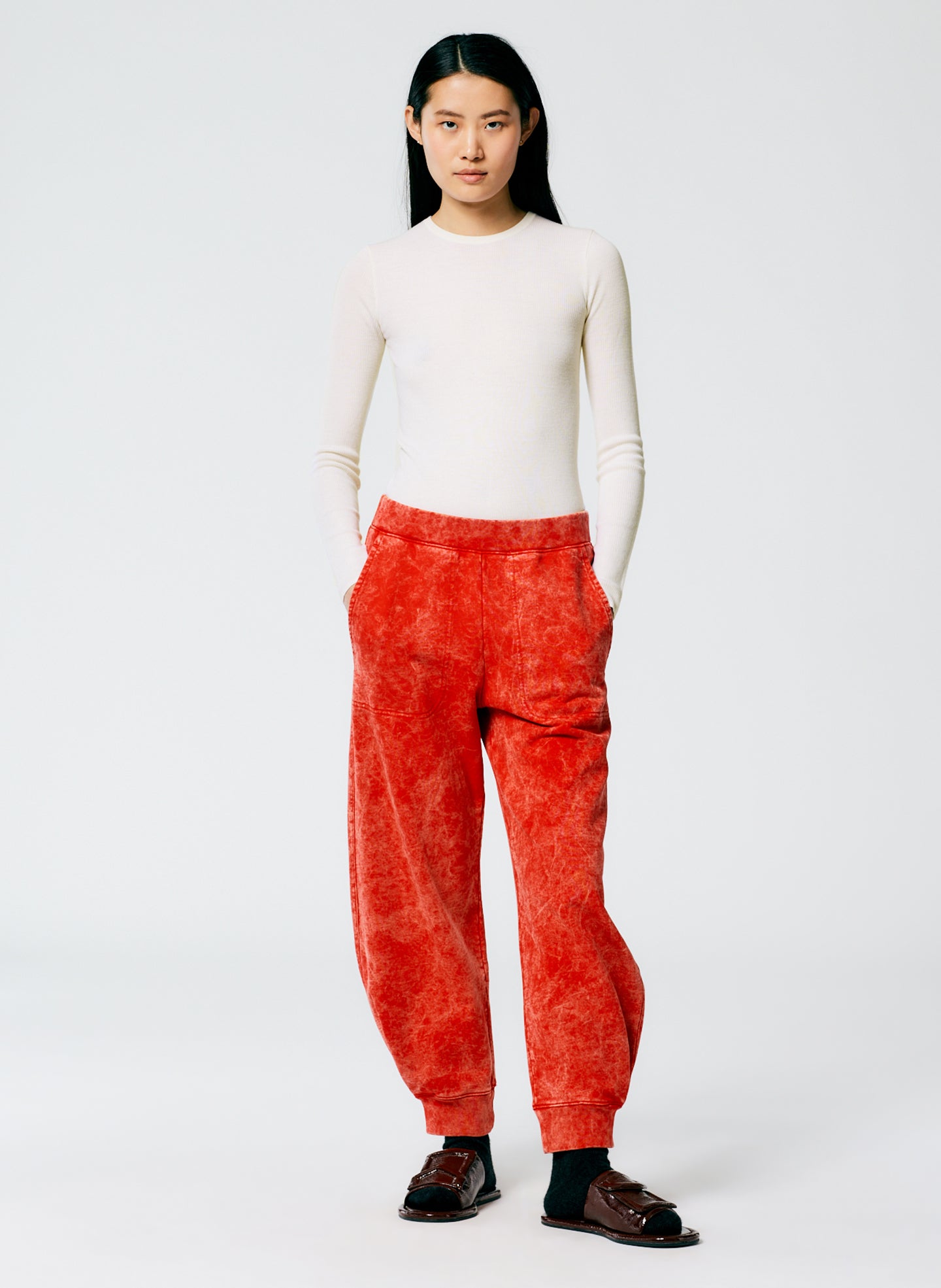 Acid Wash Calder Sweatpant - Regular - Red Multi-1