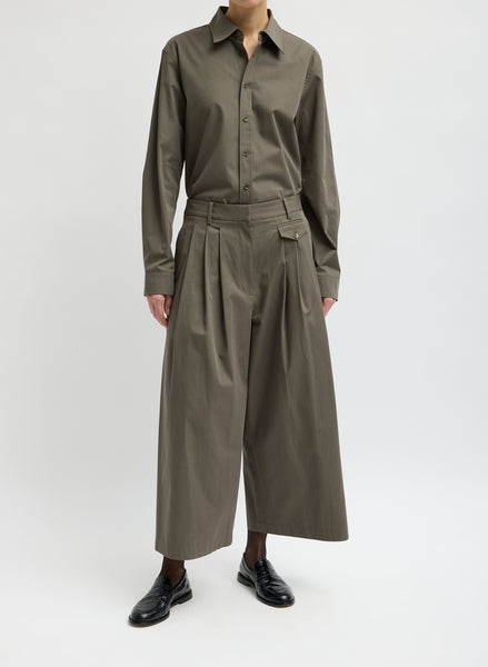 Bio Twill Triple Pleat Cropped Pant – Tibi Official