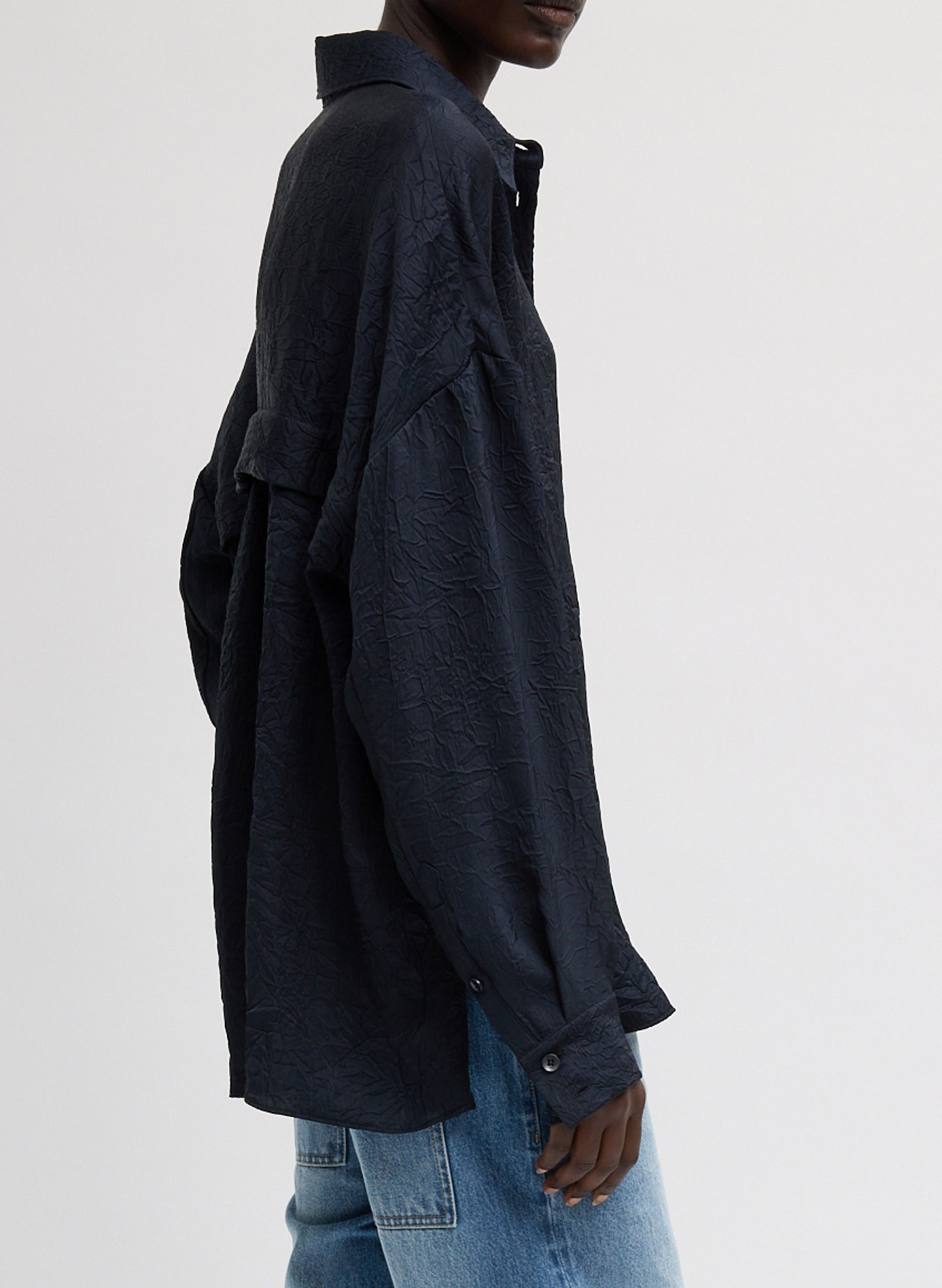 Crinkle Shirting Oversized Shirt – Tibi Official