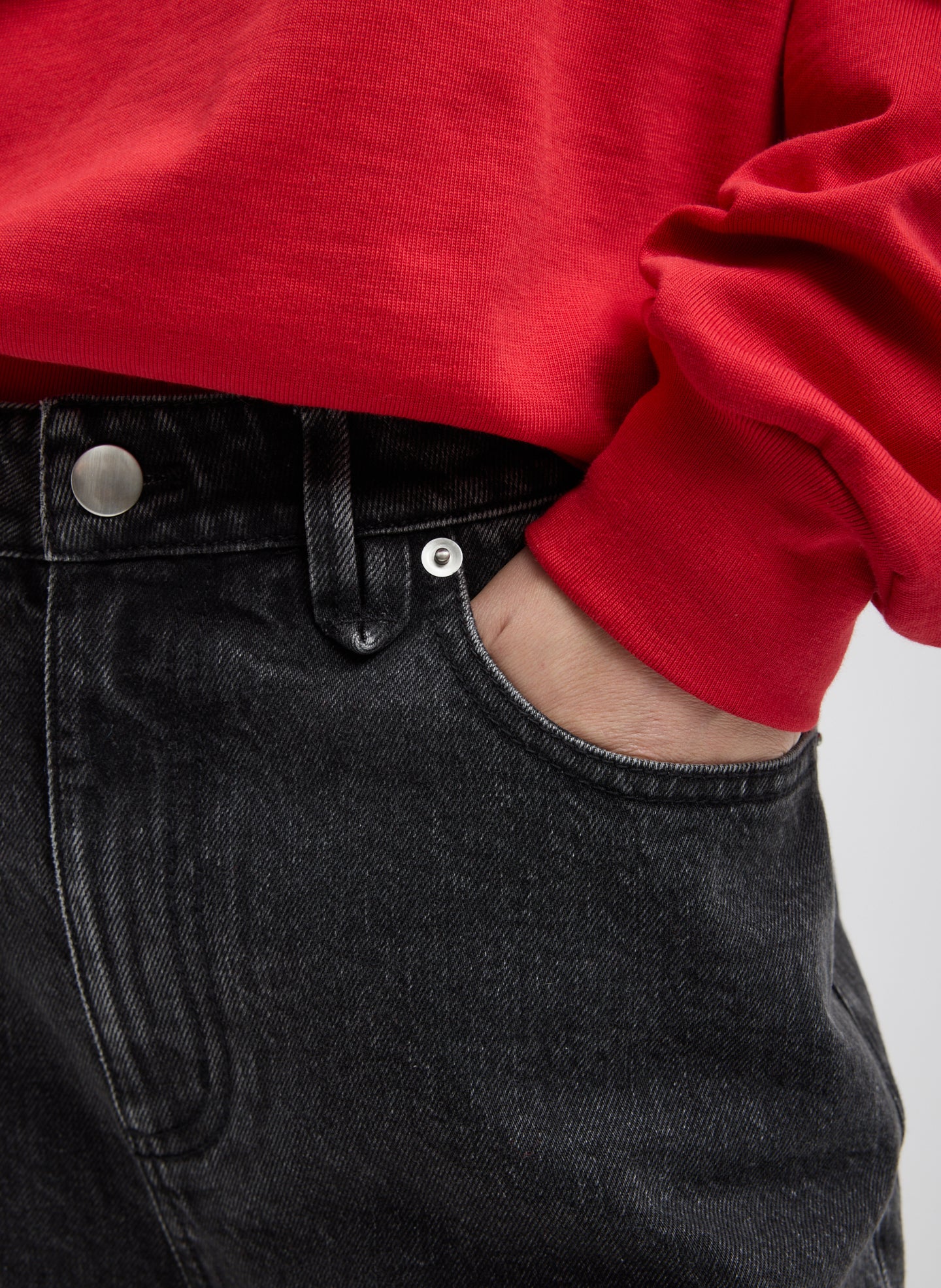 Black Denim Willem Jean - closeup of pocket detail