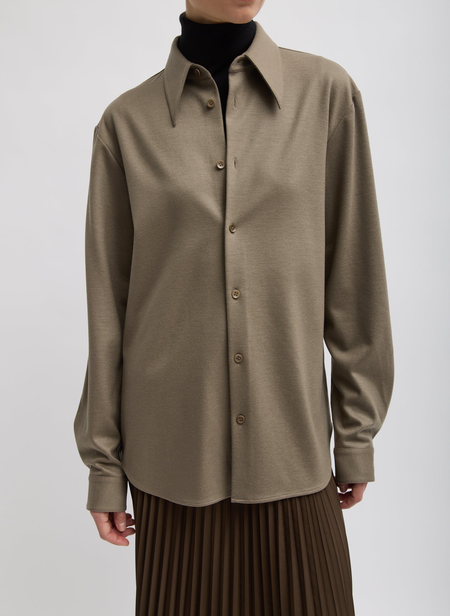 Double Knit Classic Men's Shirt - KHAKI-1