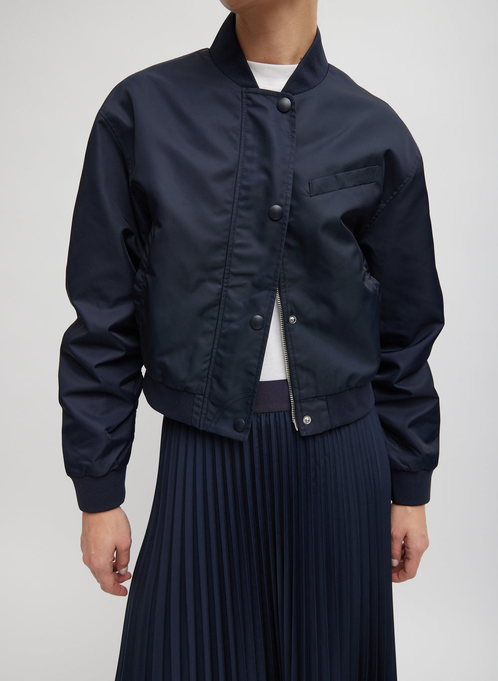 Cropped Cocoon bomber in nylon