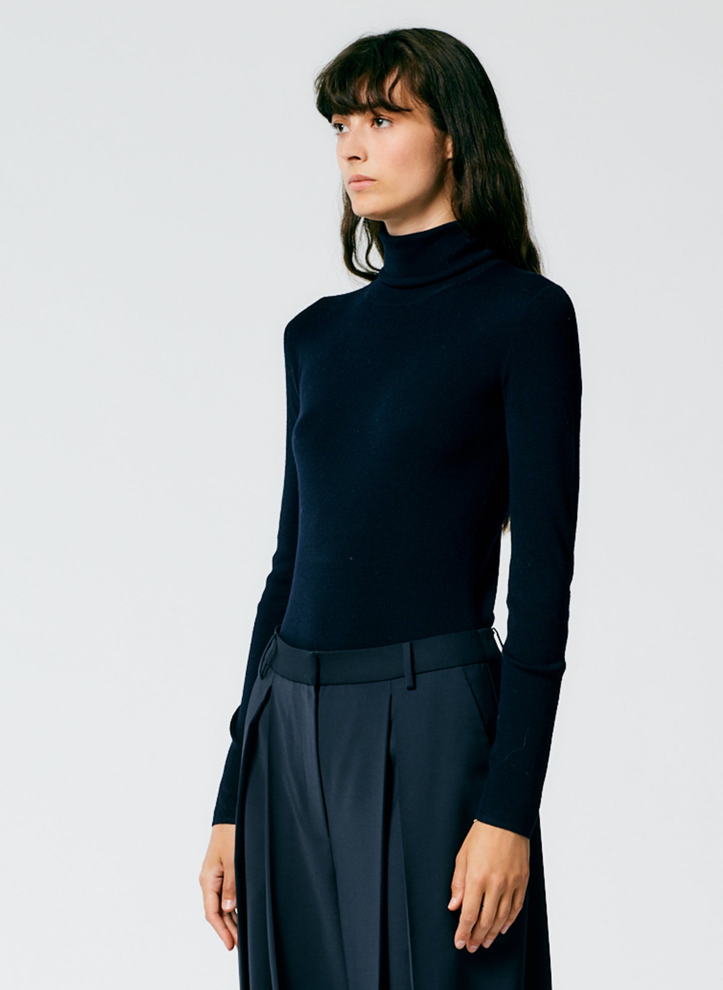 Featherweight Ribbed Sweater Turtleneck Pullover – Tibi Official