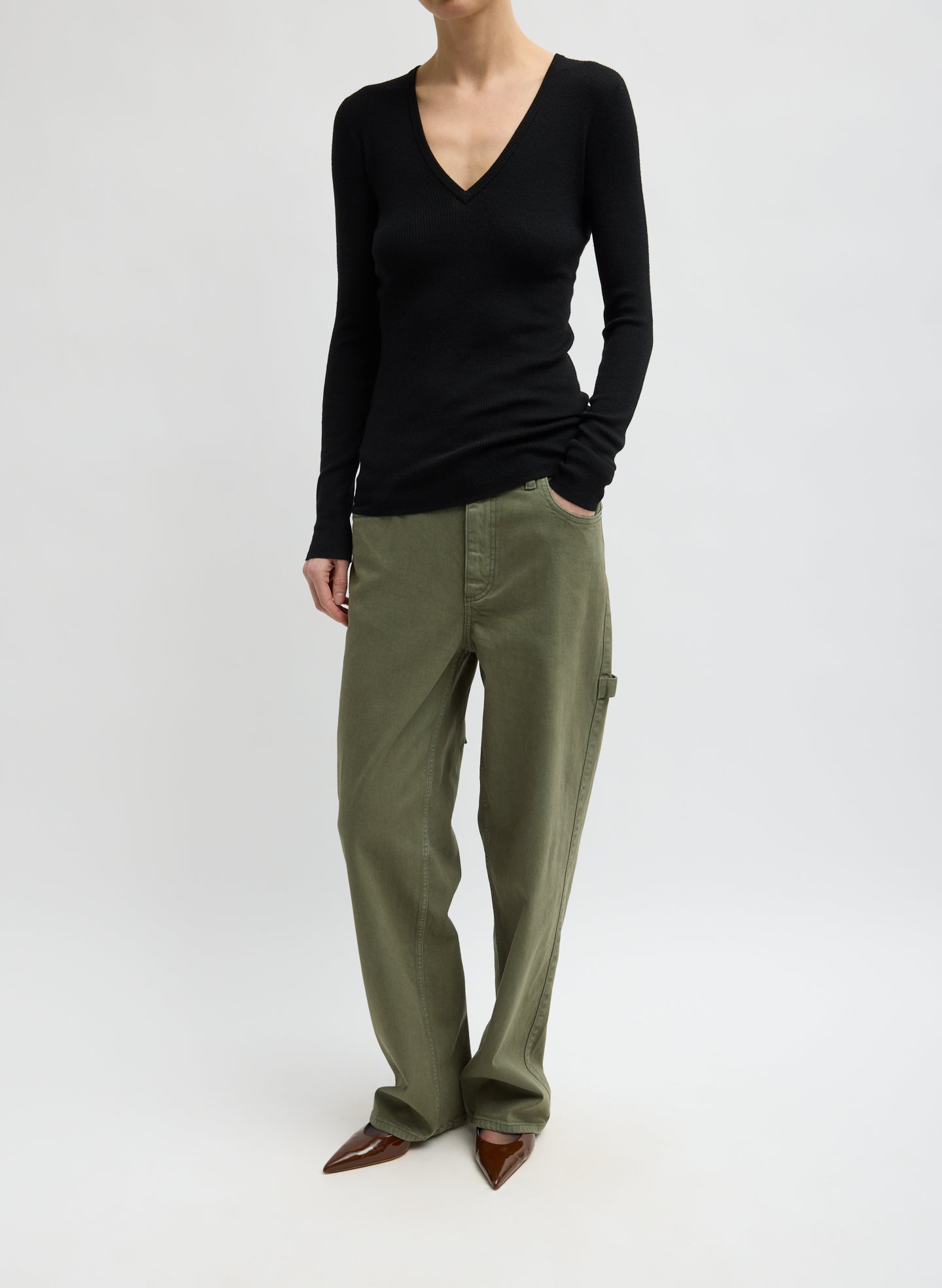 Garment Wash Stretch Twill Slouchy Carpenter Jean – Tibi Official