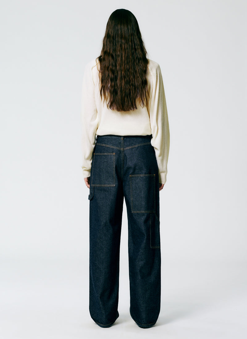dark wash carpenter baggy pants, waist: 25 inches