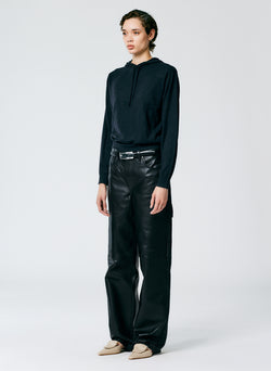 Leather Slouchy Carpenter Pant Black-4