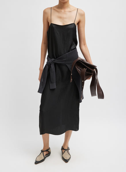 tibi long trapeze dress Compact Ultra Stretch Knit Sleeveless Dress