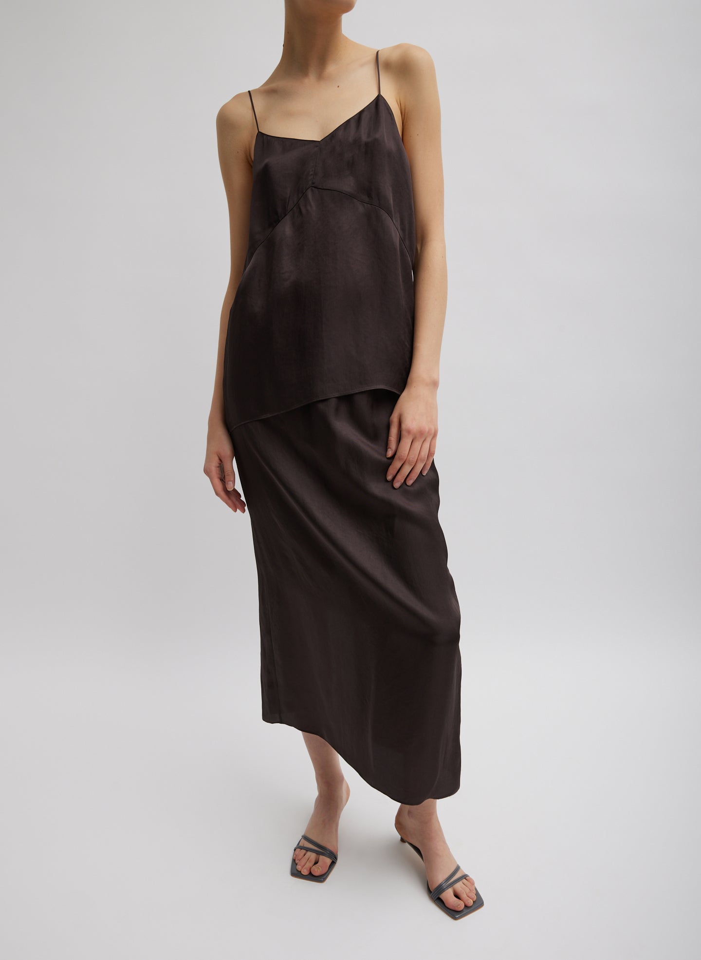 The Slip Skirt - Brown-1