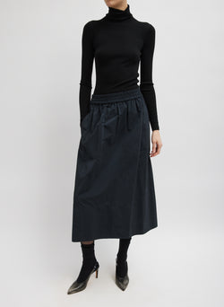 Nylon Pull On Full Skirt Black-1