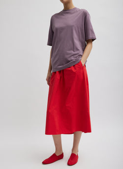 Nylon Pull On Full Skirt Red-4