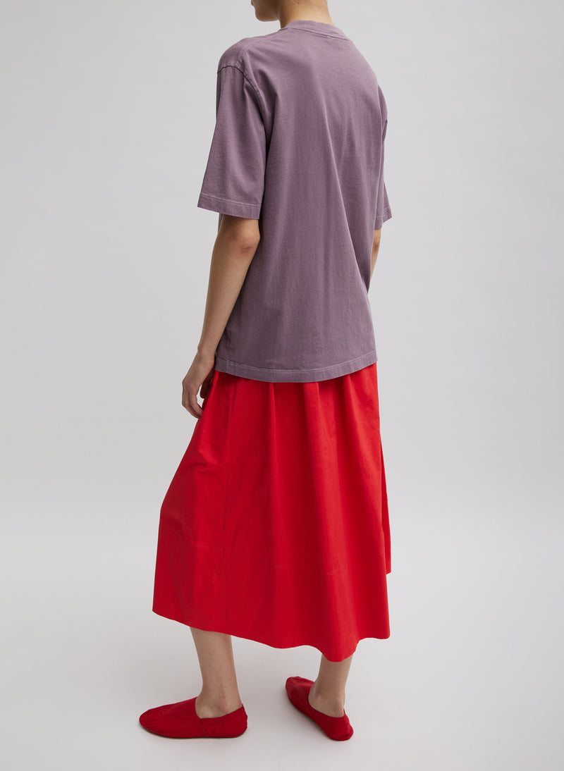 Nylon Pull On Full Skirt Red-5