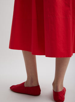 Nylon Pull On Full Skirt Red-3