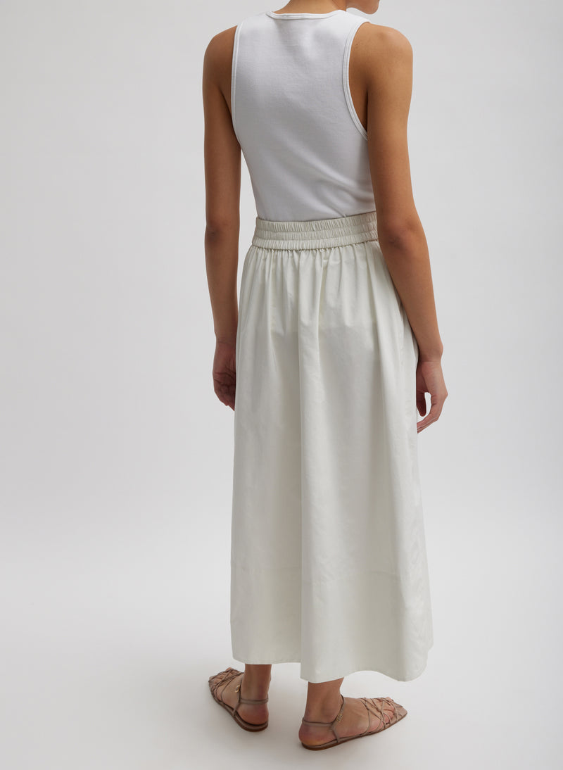 Nylon Pull On Full Skirt White-4