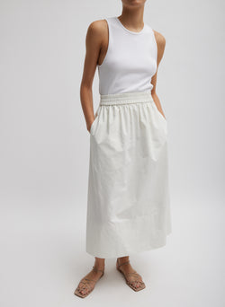 Nylon Pull On Full Skirt White-1