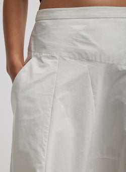 Nylon Asymmetrical Balloon Skirt White-2