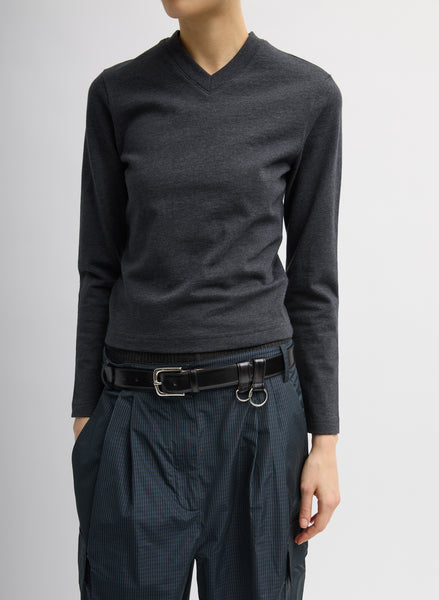 ★GENERAL IDEA★ Essential Easy V-Neck T-Shirt CHARCOAL WBD3 021Originals-2022-06-