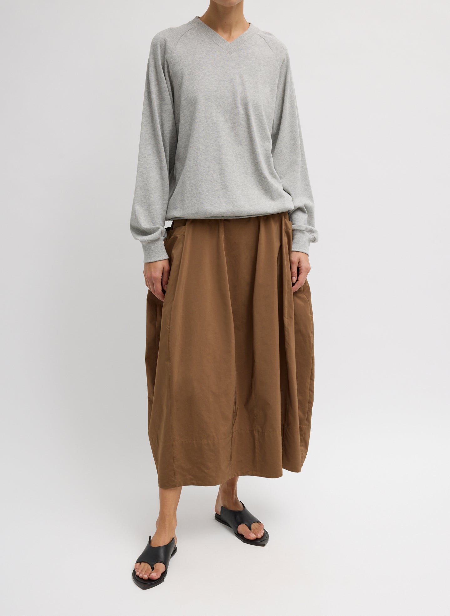 Heather Grey Perfect T Vintage Sweatshirt - full look, front view on model