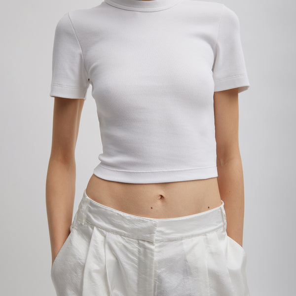 Ribbed Cropped Baby T-Shirt – Tibi Official